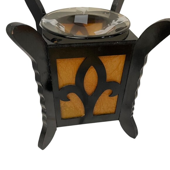 Sweet Scents n More Wood Oil Warmer Black Orange LED Lantern Light With Fleur-de - Picture 11 of 12